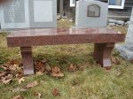 #12 - India Red Granite - A 4-0 all polished bench with concave shaped legs.